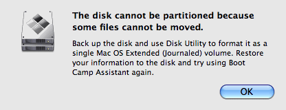 Boot Camp Error Boot Camp Error